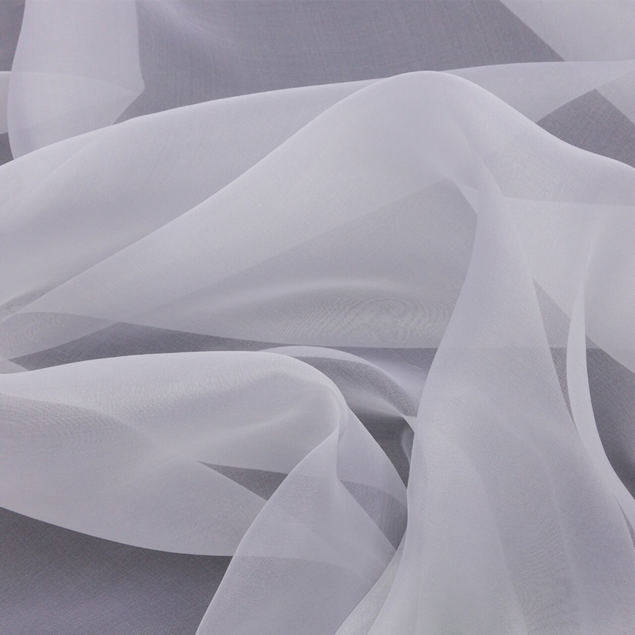 1 Yard Elegant Silk Organza Fabric Sheer Lightweight Solid Bright White 44 Inch Width